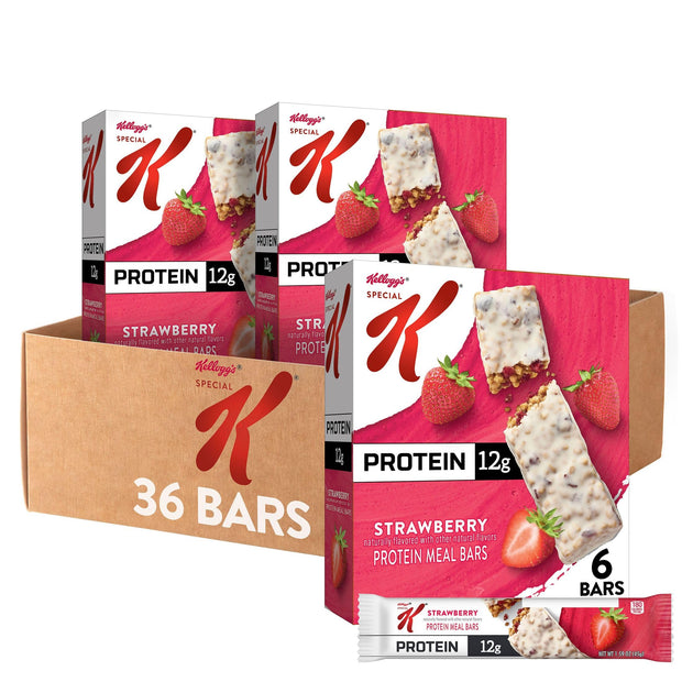 Kellogg's Special K Protein Meal Bars, 12g Protein, Meal Replacement, Strawberry (3 Boxes)