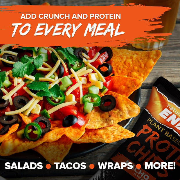 Natural Endurance Protein Chips - Low Carb Chips, High Protein Snack, Vegan Protein with Avocado Oil, 14g Protein Per Bag, Gluten Free, Nacho, BBQ, Chili, Birthday Cake, Original - Variety Pack, 1.38 oz Bags (Pack of 12)