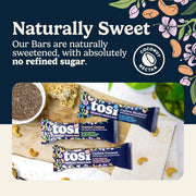 Tosi Cashew Variety Pack Protein Bars, Plant Based with Nuts, Gluten-Free Crunchy Snacks, Vegan, Organic, Flax & Chia Seeds, Soy-Free, Omega 3s, 5G Protein, 1 oz, 12-Pack