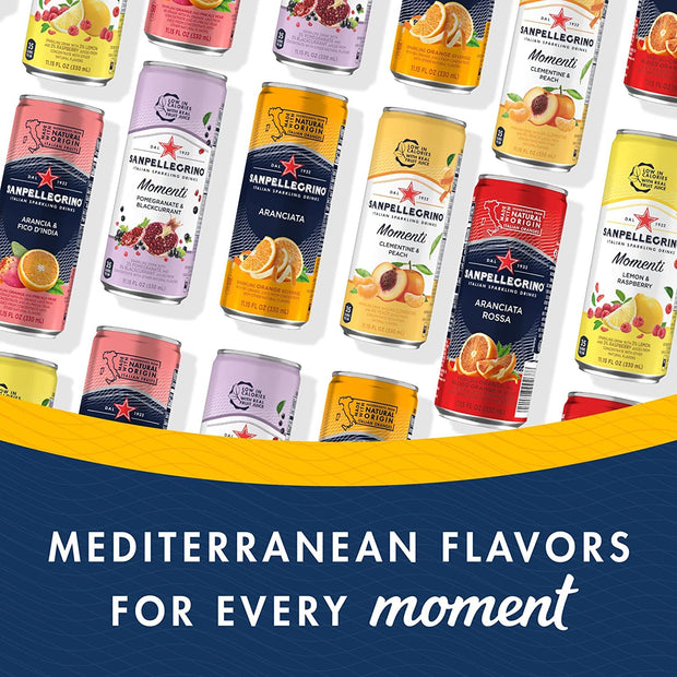 San Pellegrino Sparkling Fruit Beverages Variety Sampler Pack - 11.15 Fl Oz Cans (12 Pack) - In Sanisco Box…