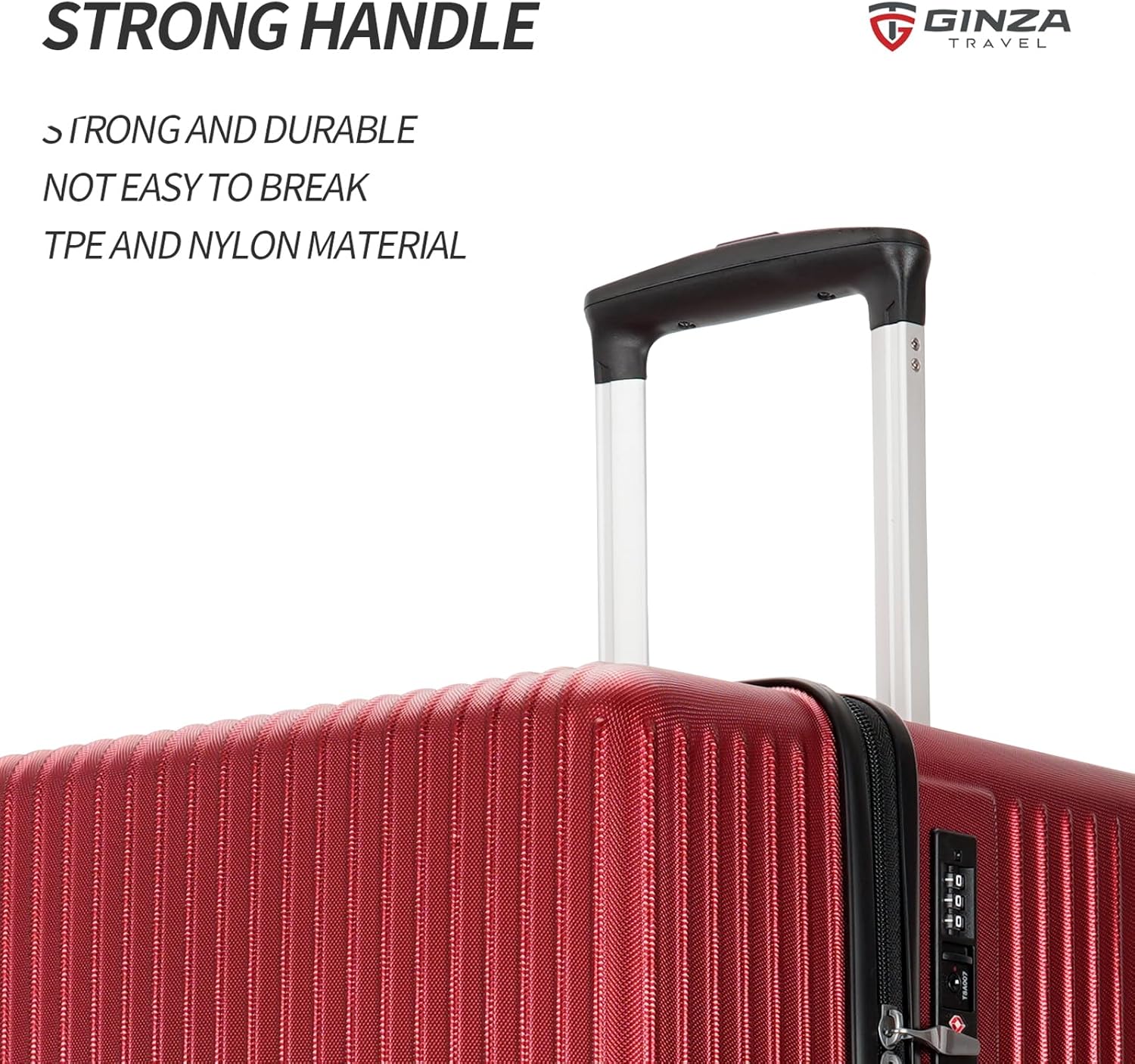 GinzaTravel Trunk Luggage, 28 Inch Luggage with Spinner Wheels, Scratch resistant texture Lightweight PC material with TSA Lock (Wine Red)