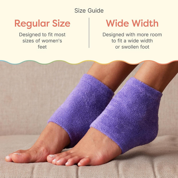ZenToes Moisturizing Socks for Cracked Heel Treatment - Vitamin E, Olive Oil and Jojoba Oil Infused Heel Socks to Soften and Hydrate (Fuzzy Lilac Purple, Regular)