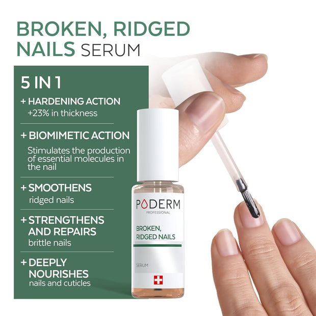 PODERM – 100% NATURAL NAIL REPAIR - Revitalizes Damaged and Split Nails with Hydrating & Exfoliating Formula – Effective Nail care : Also Acts as a Nail Strengthener for Damaged Nails – Swiss Made