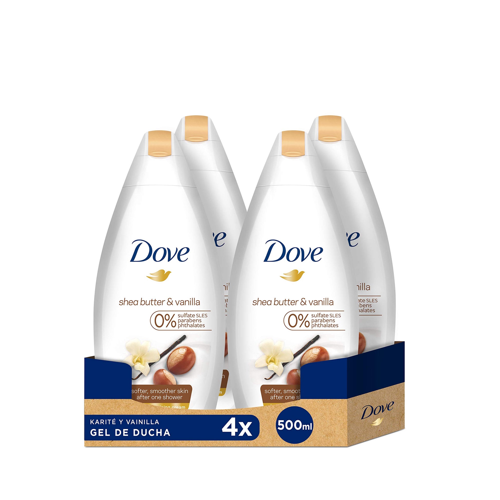 Dove Body Wash Pamper Shea Butter & Vanilla for 24hr Lotion-Soft Skin Moisturizing Skin Cleanser with No Sulfates No Parabens 20 oz