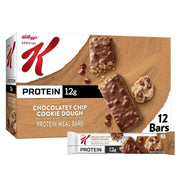 Special K Bar Protein Meal Bars, 12g Protein Snacks, Meal Replacement, Chocolatey Chip Cookie Dough, 19oz Box (12 Count)