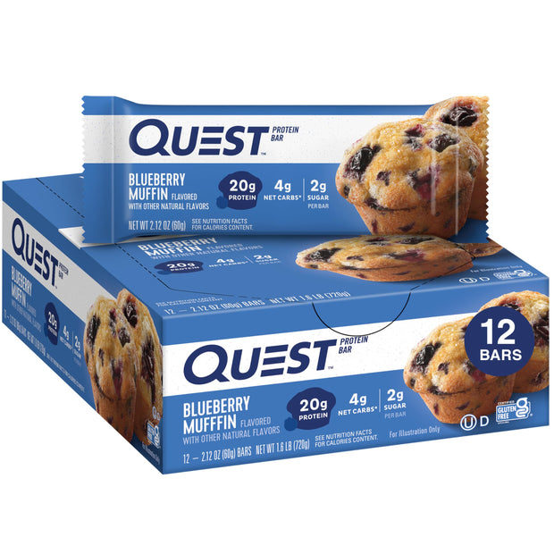 Quest Nutrition Cookies & Cream Protein Bars, 21g Protein, 1g Sugar, 4g Net Carb, High Fiber, Gluten Free, Keto Friendly, 12 Count