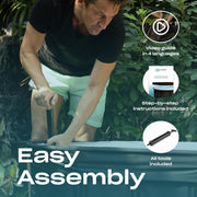 Recovery Long Pod XXL, Cold Plunge Ice Bath Tub for Athletes and Adults, Inflatable Cold Therapy Ice Barrel with Protective Lid Cover, Hooded Bathrobe, Stopwatch, Anti-Slip Mat