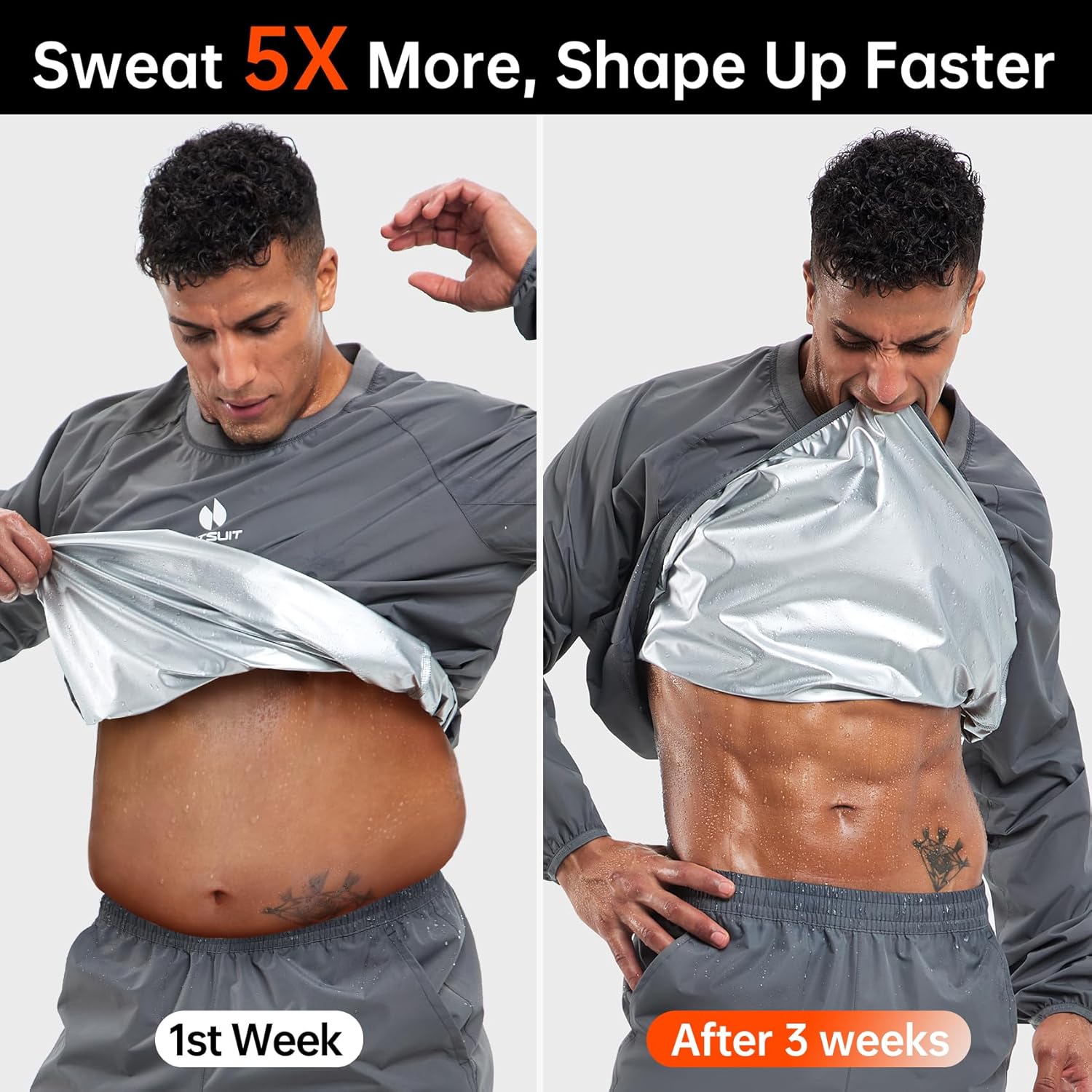 HOTSUIT Sauna Suit Men Anti Rip Sweat Suits Gym Boxing Workout Jackets