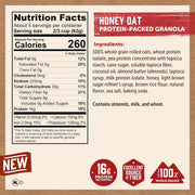 Kodiak Cakes Granola, Honey Oat, High Protein, 100% Whole Grains (Pack of 5 pouches)