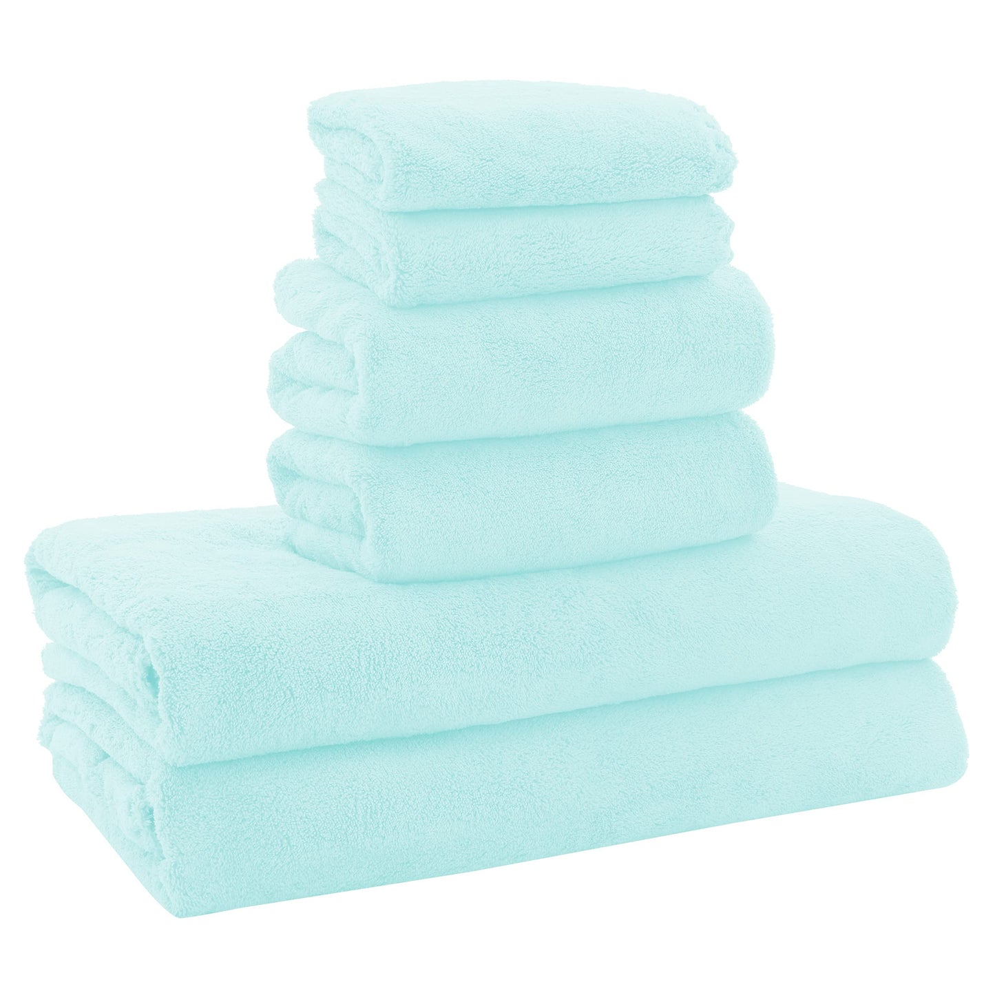 MOONQUEEN Ultra Soft Towel Set-Quick Drying-2 Bath Towels 2 Hand Towels 2 Washcloths - Microfiber Coral Velvet Highly Absorbent Towel for Bath Fitness, Bathroom, Sports, Yoga, Travel(Dark Grey, 6 Pcs)