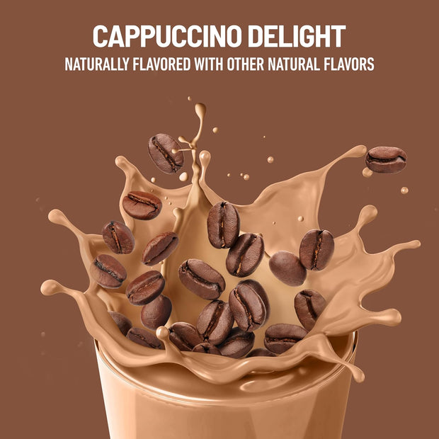 SlimFast Meal Replacement Shake, Original Cappuccino Delight, No Added Sugar, Meal Replacement Shakes, 10g Ready to Drink Protein, 5g Fiber, 25 Vitamins and Minerals, 11 Fl. Oz, 12 Count