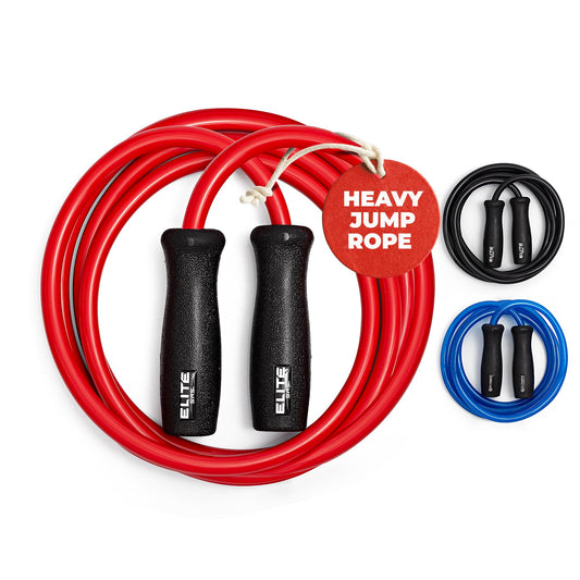 Elite Jumps Muay Thai 2.0 Weighted Jump Rope - Designed for High-Intensity Training, Muay Thai, & MMA Workouts - Heavy 1.3lb PVC Jump Ropes for Fitness