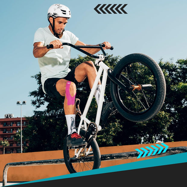 OK TAPE 4 Rolls Kinesiology Tape Precut, Cotton Elastic Athletic Tape Latex Free,20 Strips per Roll 2in x 16ft,Muscle Support,Mixcolor