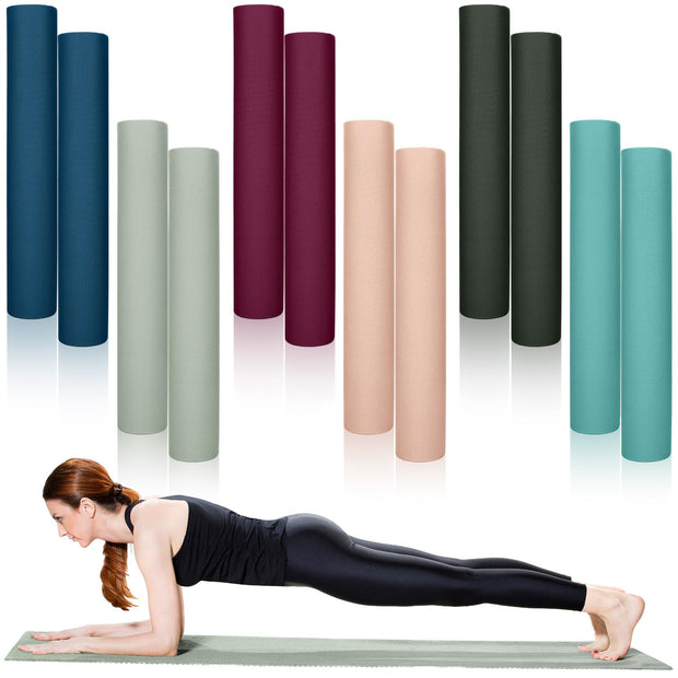 Timgle 12 Pack Yoga Mat Bulk, 4mm Thick Extra Long Sports Mat Anti Slip Tear Resistant Yoga Exercise Set for Fitness Stretching Home Workout Gym and Studio