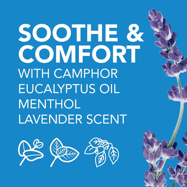 Vicks VapoRub, Lavender Scent, Cough Suppressant, Topical Chest Rub & Analgesic Ointment, Medicated Vicks Vapors, Relief from Cough Due to Cold, Aches & Pains, 1.76oz