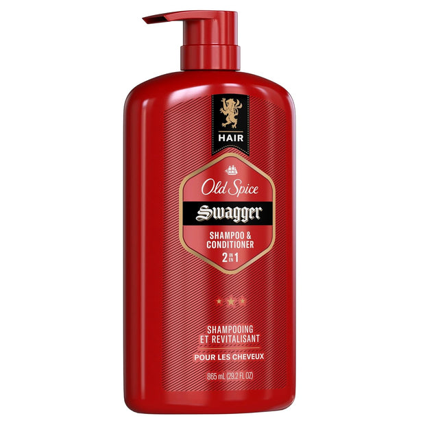 Old Spice Swagger 2-in-1 Shampoo and Conditioner Set for Men, Cedarwood Lime Scent, Healthier, Fuller, More Moisturized Looking Hair, Barbershop Quality, 29.2 Fl Oz Each, Twin Pack