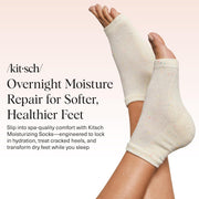Kitsch Moisturizing Socks for Cracked Heel Treatment – Reusable Spa Socks for Women & Men with Insulated Gel Lining - Overnight Heel Socks for Dry Cracked Feet, Hydrating, Open-Toe Design - 1 Pair