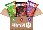 Quest Nutrition Tortilla Style Protein Chips, Spicy Variety Pack, Chili Lime, Hot & Spicy, & Spicy Sweet Chili, 12 Count (3 Each Flavor)