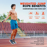 Jump Rope, Weighted Jump Rope for Men Women, Adjustable 1lb Heavy Skipping Ropes, Suitable for Boxing, Cardio, Home Fitness, Training Muscle, Home Gym Workout Equipment for Full Body Exercise