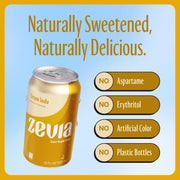 Zevia Zero Sugar Soda, Cream Soda, 12 Ounce Cans (Pack of 12)