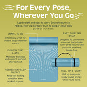 Retrospec Solana Yoga Mat 1" Thick With Nylon Carry Strap for Men & Women - Non Slip Exercise Mat for Home Yoga, Pilates, Stretching, Floor & Fitness Workouts