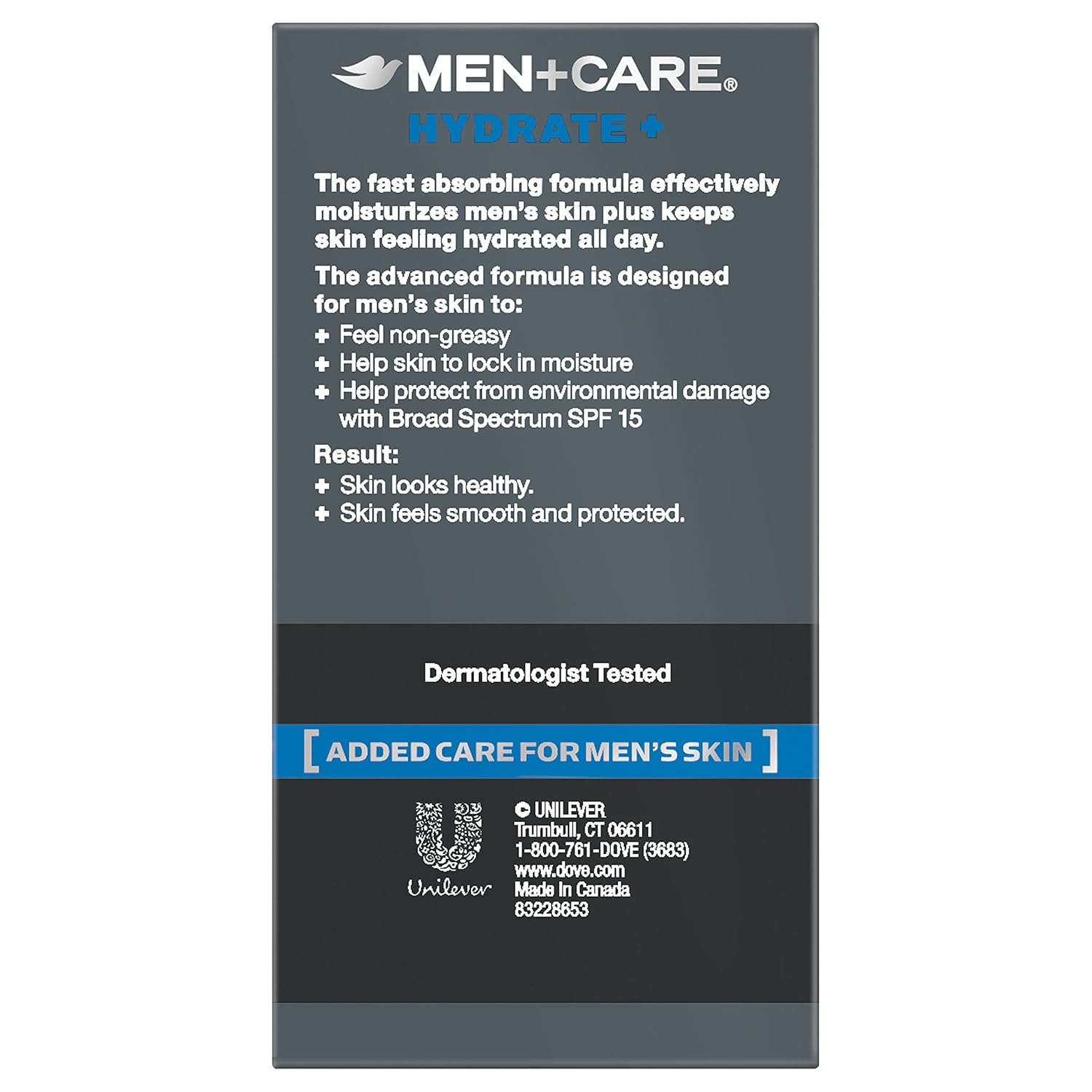 Dove Men+Care Face Lotion, Hydrate Plus 1.69 Ounce