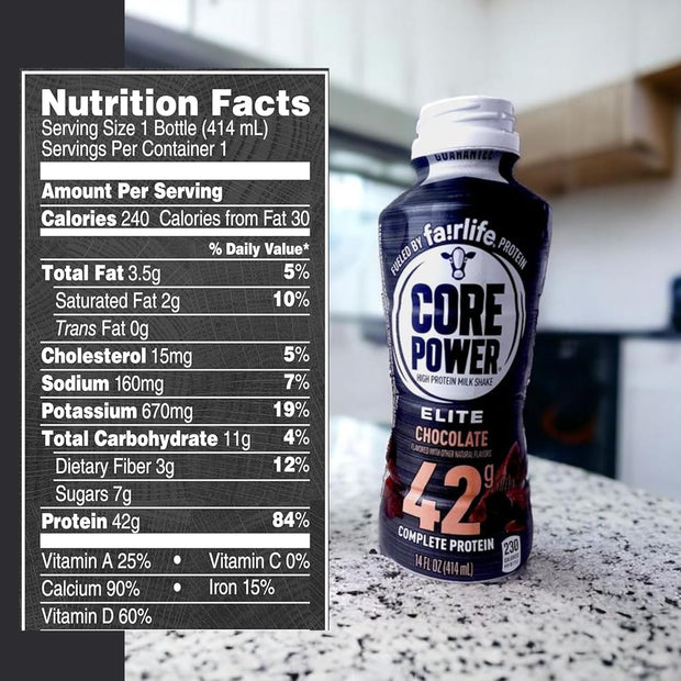 Worldwide Nutrition Bundle Compatible with Fairlife Core Power Elite 42g High Protein Milkshake - Chocolate, Strawberry, Vanilla Protein Shake Ready to Drink - 14 Fl Oz (Pack of 12) & Keychain