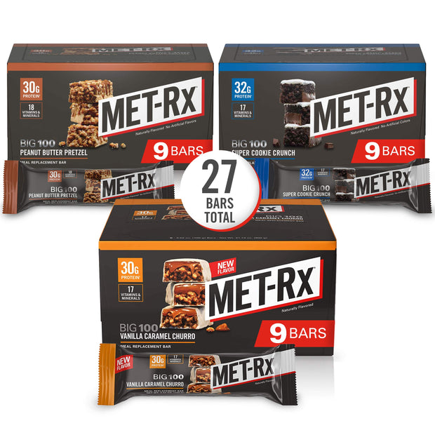 MET-Rx Protein Plus Bar, Great as Healthy Meal Replacement, Snack, and Help Support Energy, Gluten Free, Peanut Butter Cup, With Vitamin A, Vitamin C, and Zinc to Support Immune Health, 85 g,9 Count