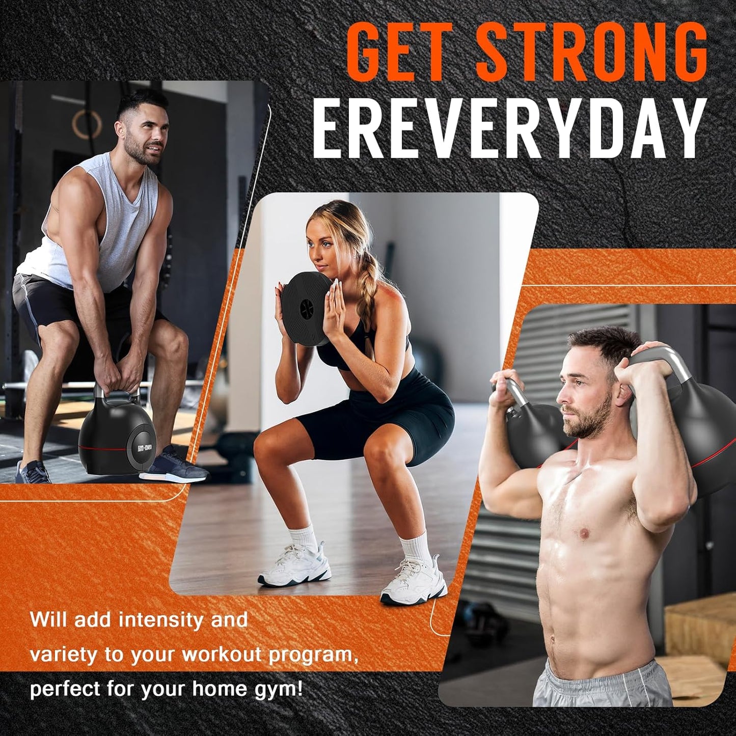 7-in-1 Adjustable Kettlebell, Quick-Adjust Kettlebell for Strength Training, 5-44 LBS Adjustable Weights for Home Gym