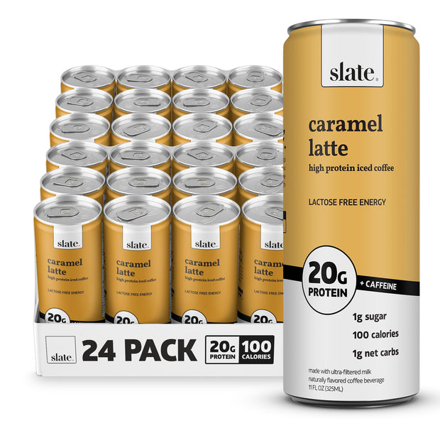 Slate Milk - High Protein Milk Shake - Core Variety Pack - Classic Chocolate, Dark Chocolate, French Vanilla - Lactose Free, 20g Protein, 1g Sugar, 100 Calories, 1-2g Net Carbs - 11 fl oz, 12 Cans