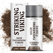 Striking Viking Hair Building Fibers for Thinning Hair (Black) 28g – Natural – Long-Lasting Powder for Undetectable, Thicker Look for Men & Women - Hair Fibers