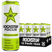 Rockstar Focus, 3 Flavor Variety Pack (White Peach, Lemon Lime, Orange Pineapple), 12 Fl Oz Cans (Pack of 12)