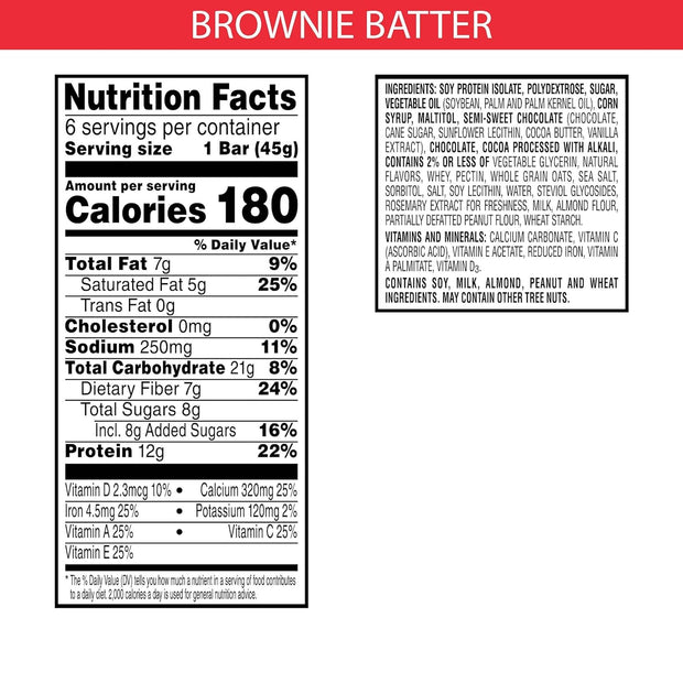 Special K Bar Protein Meal Bars, 12g of Protein, Good Source of Fiber, Brownie Batter (6 Boxes, 36 Count)