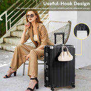 Krute Luggage Set 2 Pieces 20 28 Inch Aluminum Frame Carry on Luggages TSA Lock No Zipper Checked Suitcase with Spinner Wheels Lightweight PC Shell Hardside Suitcases