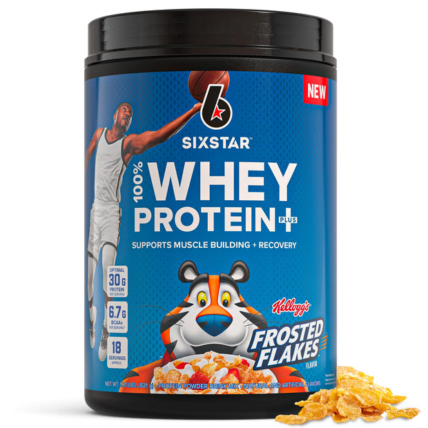 Six Star Whey Protein Powder Plus - Muscle Building & Recovery Formula with Whey Isolate Powder, BCAAs, 30g Protein, Immune Support - Post-Workout Supplement - Kellogg’s Froot Loops Flavor, 1.8 lbs