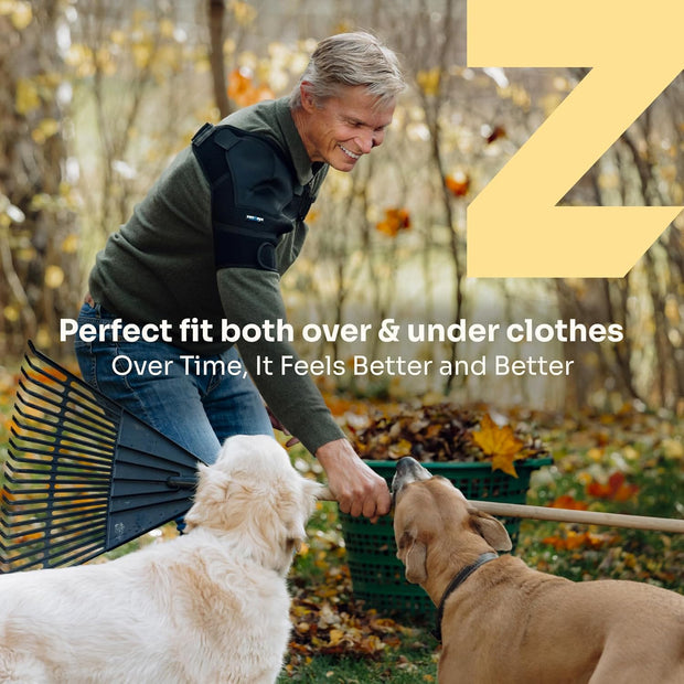 ZENKEYZ Shoulder Brace for Women & Men Rotator Cuff Support, Neoprene Stabilizer with Hot Cold Pack Pocket - Adjustable Arm Sling Shoulder Immobilizer, Left Right (Black, L/XL)