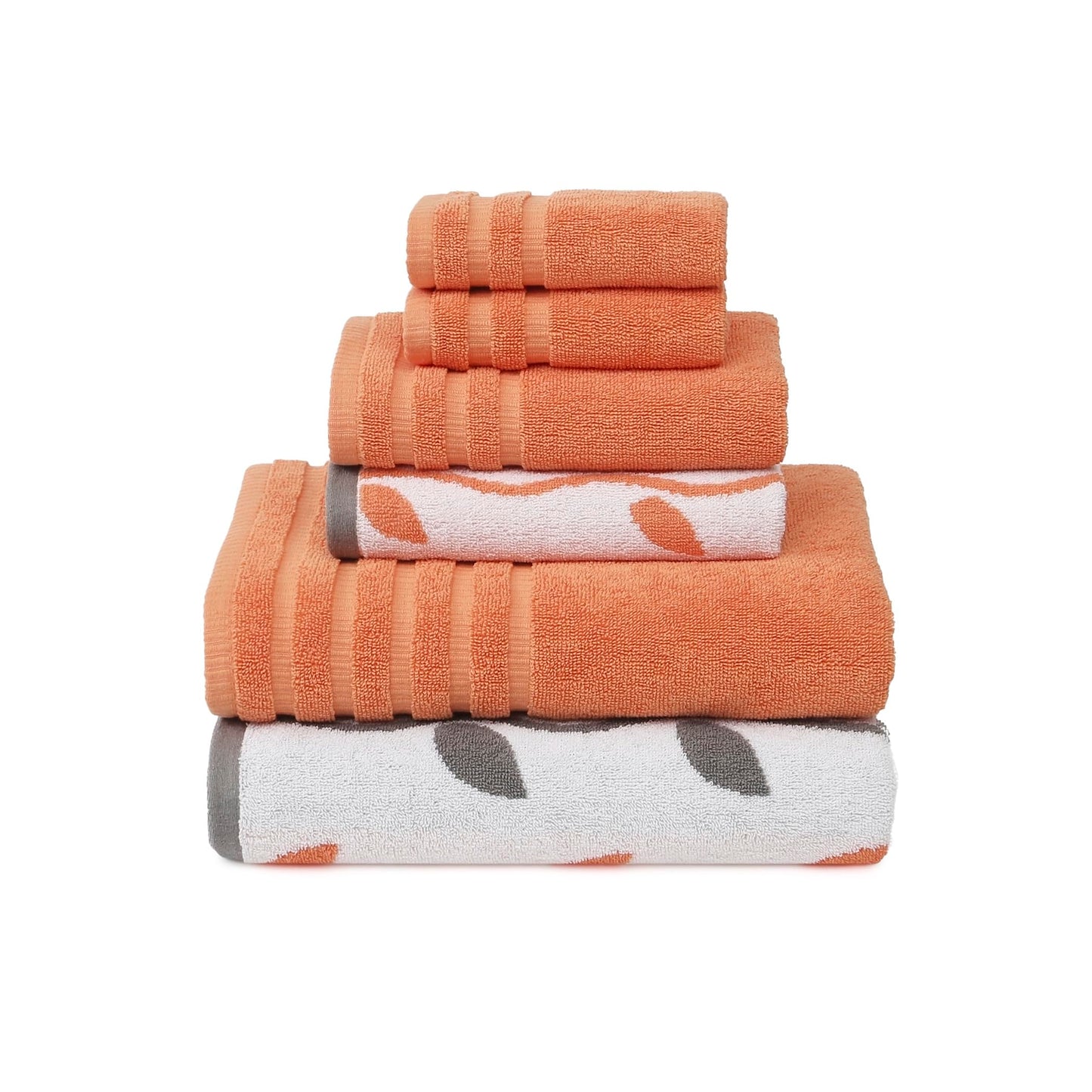 Modern Threads Oxford 6-Piece 100% Cotton Towel Set – Yarn Dyed Jacquard & Solid – Includes 2 Bath Towels, 2 Hand Towels, 2 Washcloths – Absorbent, Quick Dry, Soft & Durable – Aqua