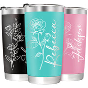 Personalized Tumbler Custom Coffee Tumbler Laser Engrave with Name 20 Oz Stainless Steel Travel Tumbler Cup Mug Personalized Gifts for Birthday Christmas Anniversary for Men Women Kids
