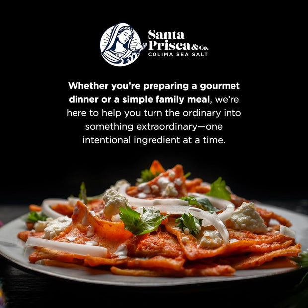 Santa Prisca & Co. Premium Colima Sea Salt – Hand-Harvested, Unrefined Mexican Sea Salt Crystals | Gourmet Finishing Salt for Cooking, Grilling & Everyday Use | Mineral-Rich, Small Batch, 8 oz