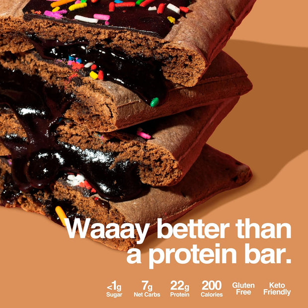 Legendary Foods 22g Protein Pastry - 0g Added Sugar, Low Carb and Gluten Free Keto Snack, Diabetic Friendly High Nutrient Alternative – 8x Double Chocolate Bars