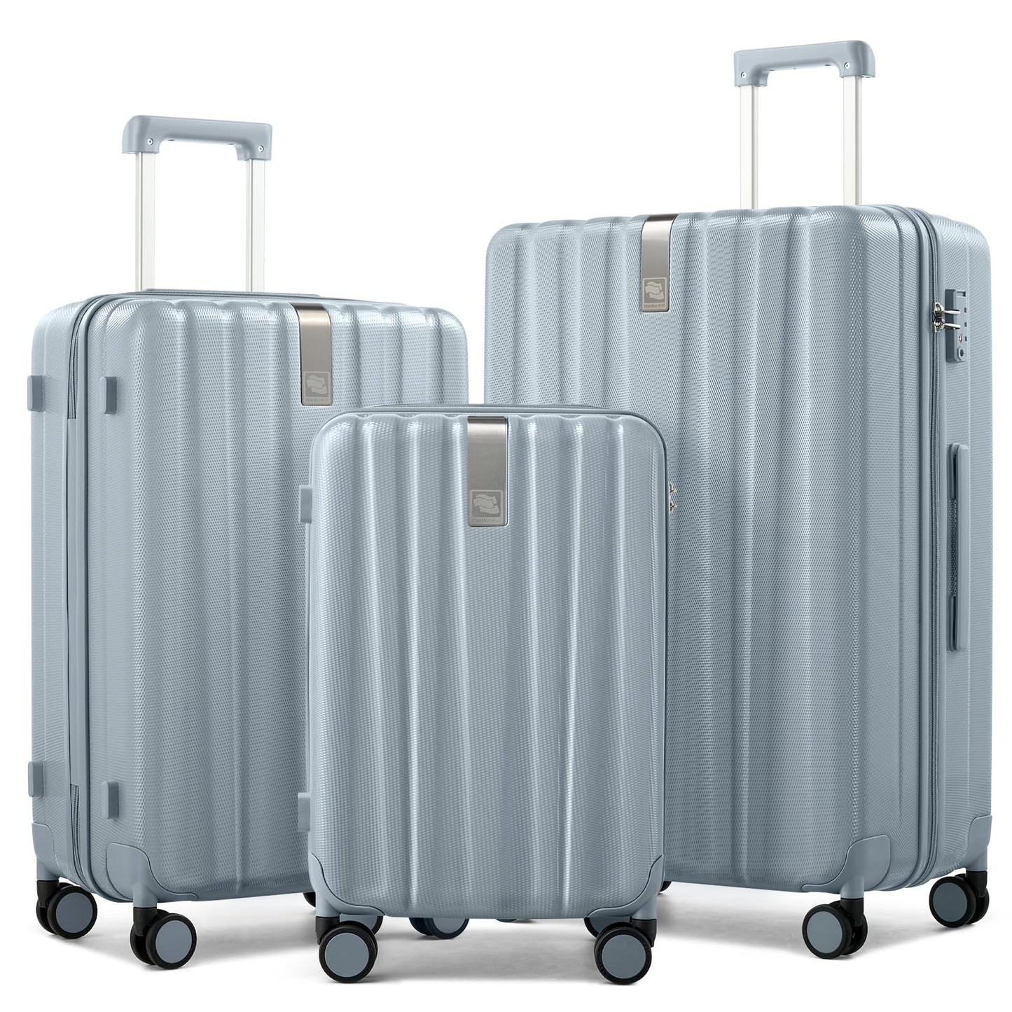 Hanke Expandable Hardshell Luggage Sets 3 Piece Extra Large Suitcases with Lock,28 Inch Luggage with Spinner Wheels, PC Travel Suitcase for Women Men 20 24 29Inch,Blackish Green