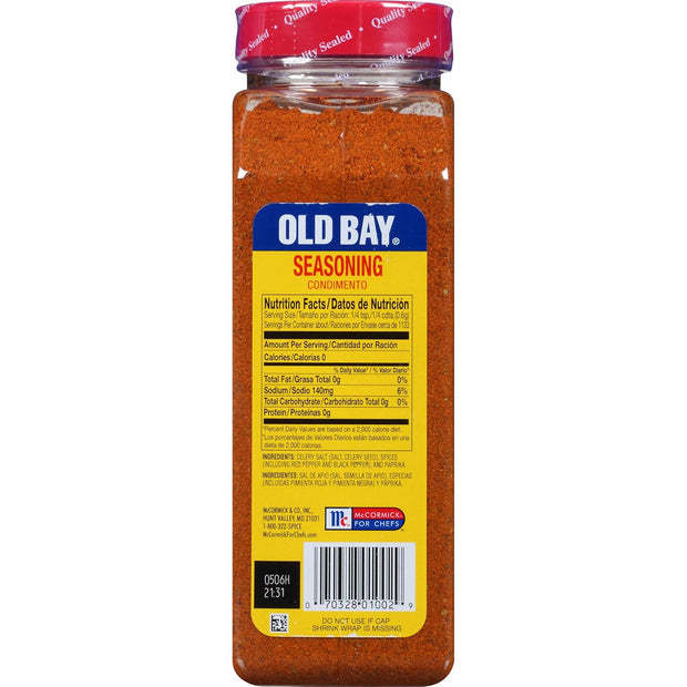 OLD BAY Seasoning, 24 oz - One 24 Ounce Container of OLD BAY All-Purpose Seasoning with Unique Blend of 18 Spices and Herbs for Crabs, Shrimp, Poultry, Fries, and More