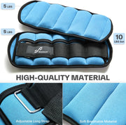 Sportneer Adjustable Ankle Weights 1 Pair 2 4 6 8 10 Lbs Leg Weight Straps for Women Men, Weighted Ankle Weights Set for Gym,Fitness, Workout,Walking, Jogging,1-5 lbs Each Ankle, 1 Pair 2-10 lbs