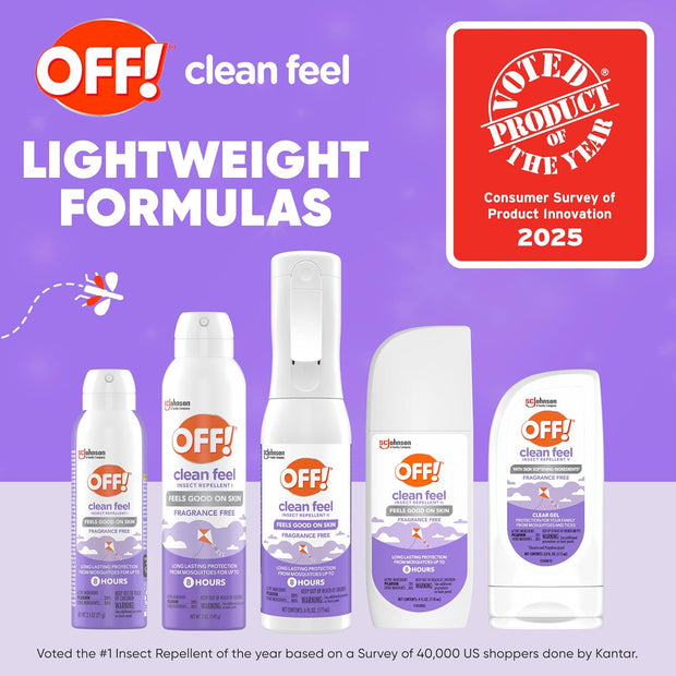 OFF! Clean Feel Insect Repellent Aerosol with 20% Picaridin, Bug Spray with Long Lasting Protection from Mosquitoes, Feels Good on Skin, 5 oz