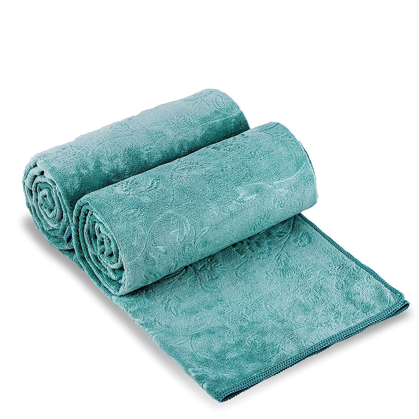 JML Microfiber Bath Towels, Oversized, Ultra Soft, Super Absorbent and Fast Drying, No Fading Large Bathroom Towel Set for Sport, Travel, Fitness, SPA and Yoga (Coral Fleece - Blue, 30 in x 60 in)