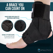 Z ATHLETICS Ankle Brace for Women & Men - Lace Up Adjustable Support with Side Stabilizers for Sprained Ankle, Achilles Tendonitis Relief | Basketball, Volleyball, Running & Sports Recovery