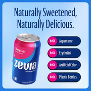 Zevia Zero Calorie Soda, Cherry Cola, 12 Fl Oz Cans (Pack of 6)