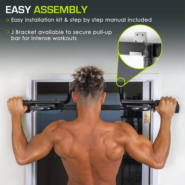 ProsourceFit Heavy Duty Doorway Mount Pull Up/Chin-Up Bar, Adjustable with Foam Grips for Home Workouts