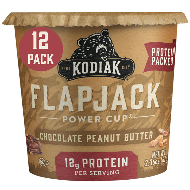 Kodiak Cakes Instant Pancake & Flapjack Cups, Buttermilk & Maple, High Protein, 100% Whole Grains, (Pack of 12)