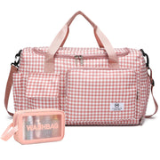 Small Gym Bag for Women, Travel Duffle Bag Carry On Weekender Bag with Shoe Compartment